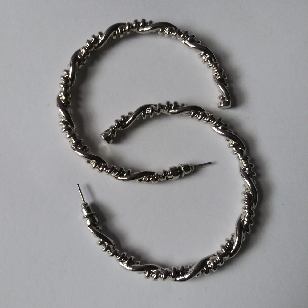 Street Mod - Silver Earrings Paparazzi Accessories.